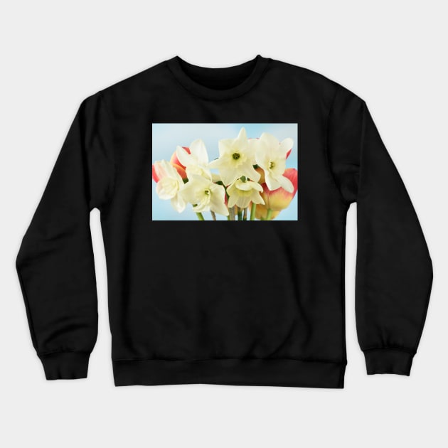 Narcissus  &#39;Green Eyed Lady&#39;  Small-cupped  Daffodil Crewneck Sweatshirt by chrisburrows